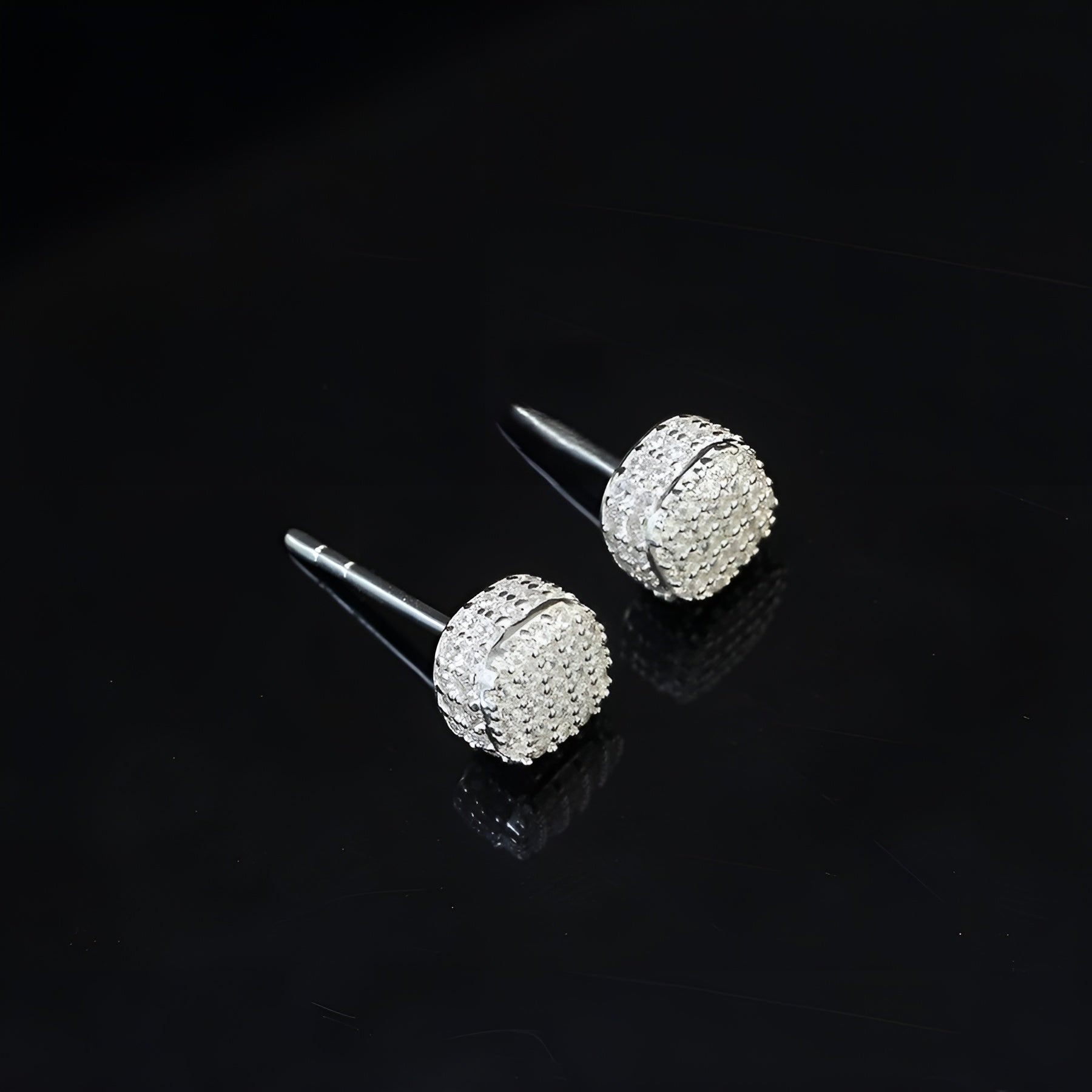 925 Sterling Silver Earrings Stud Men Cz Diamond, Hip Hop Screw Back