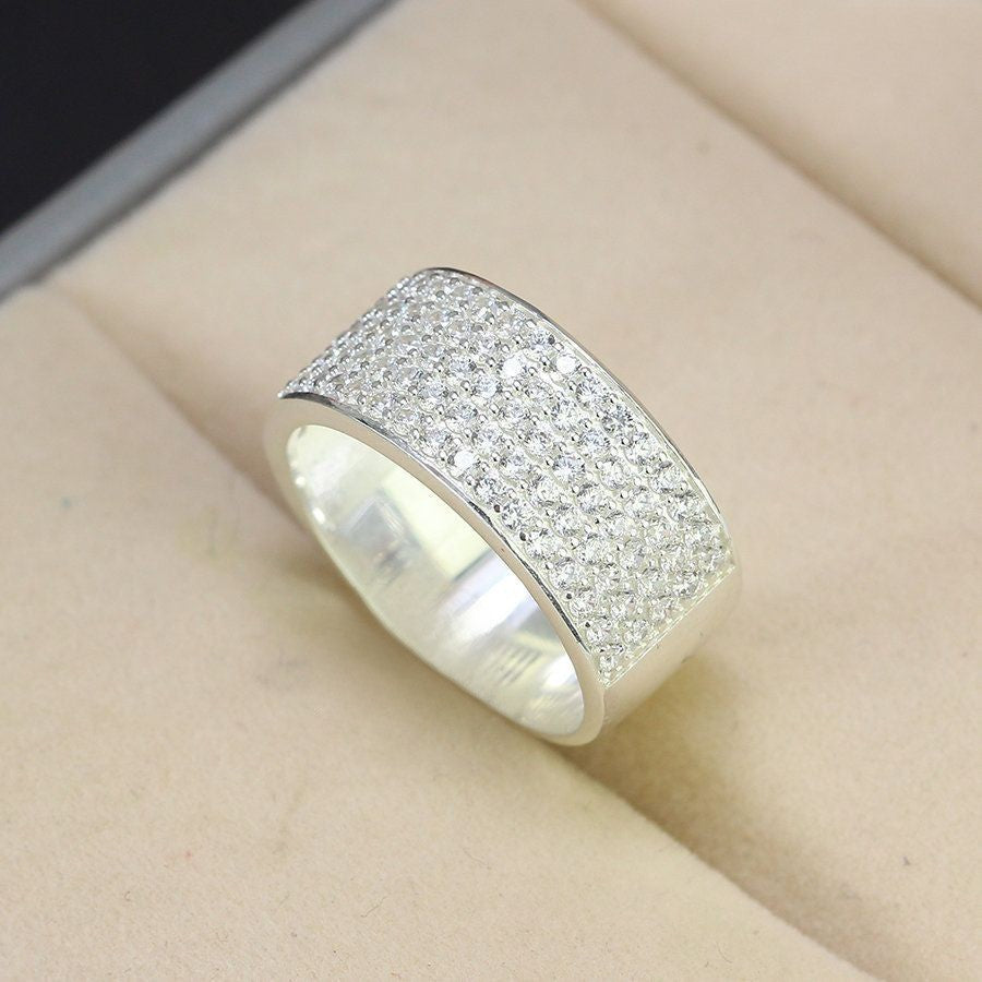 925 sterling silver rings Men's, Women's, Luxury CZ Diamond Ring Iced out