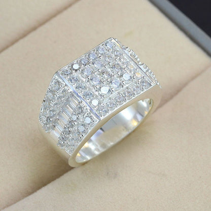 925 sterling silver Rings Men's, Iced Out CZ Diamond, Gift for Him