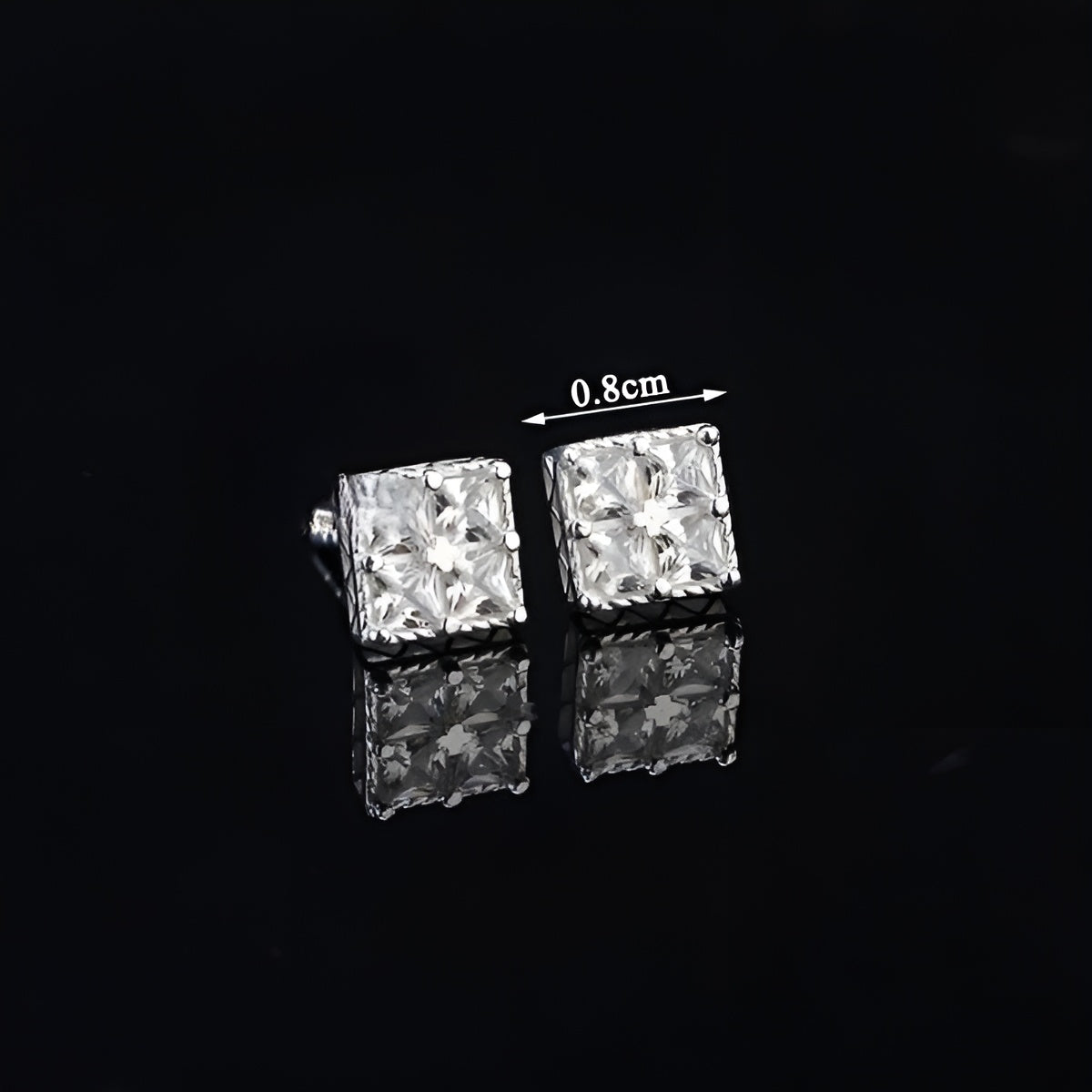 925 Sterling Silver Earrings stud women's, men's Ice out CZ Diamond