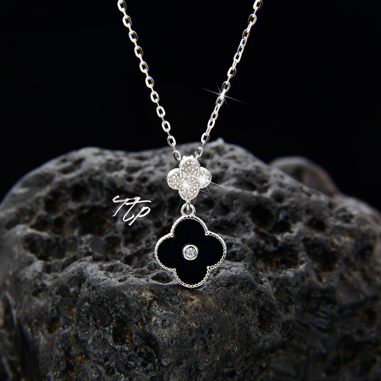 925 Sterling Silver Four Leaf Clover Necklace