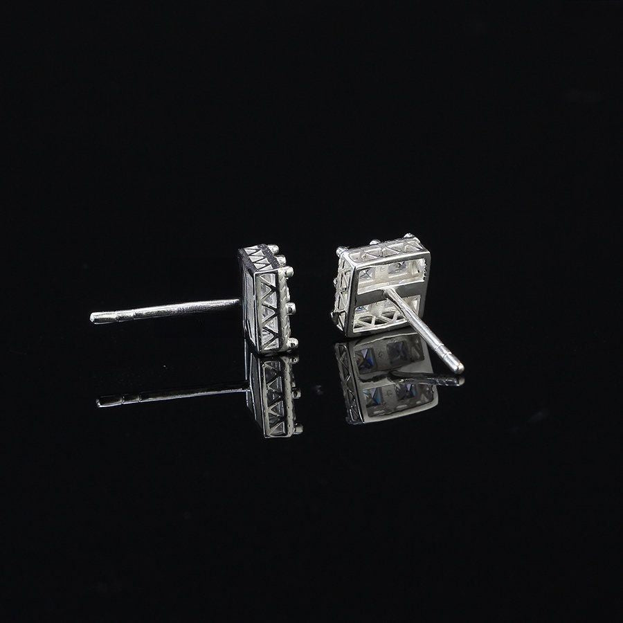 925 Sterling Silver Earrings stud women's, men's Ice out CZ Diamond