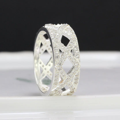 925 sterling silver rings Men's, Women's Luxury CZ Diamond Geometry