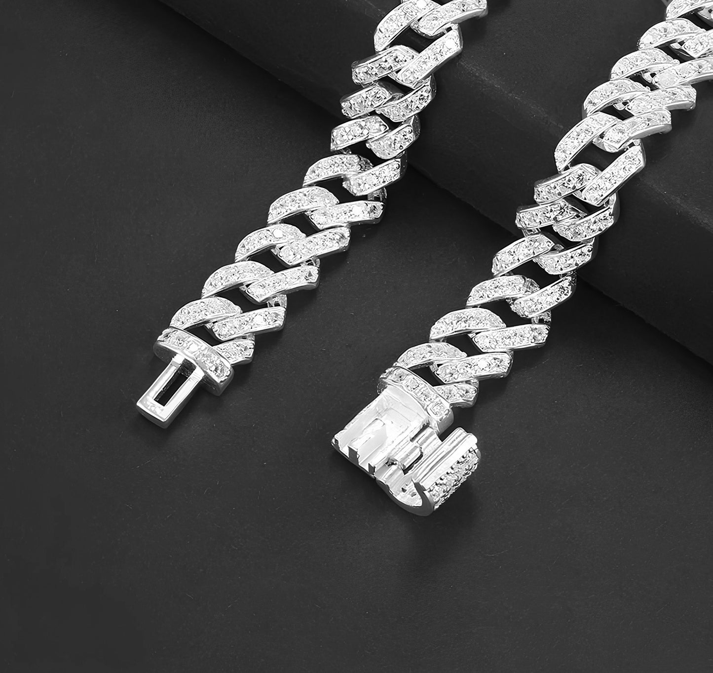 Mens silver bracelets, Iced Out Miami Cuban Link Bracelet Chain, Cz Diamond Bracelet, Gif for Him, silver bracelet men,925 silver bracelet