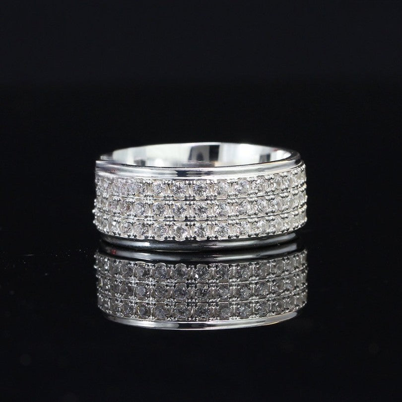 925 Sterling Silver Ring Crown Men's, Women's ice out CZ Diamond full