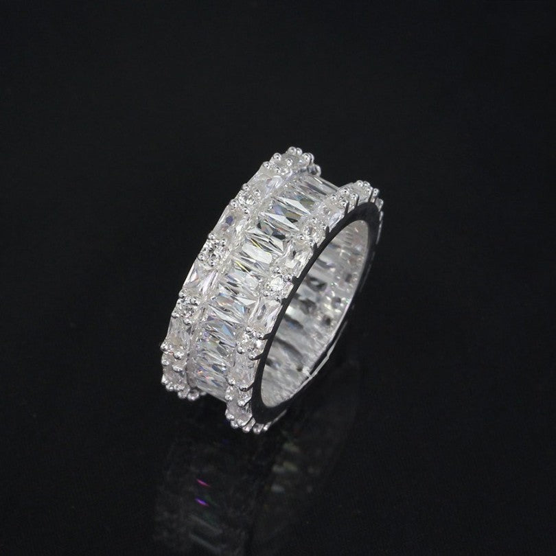 925 Sterling Silver Ring Crown Men's, Women's 10mm ice out CZ Diamond