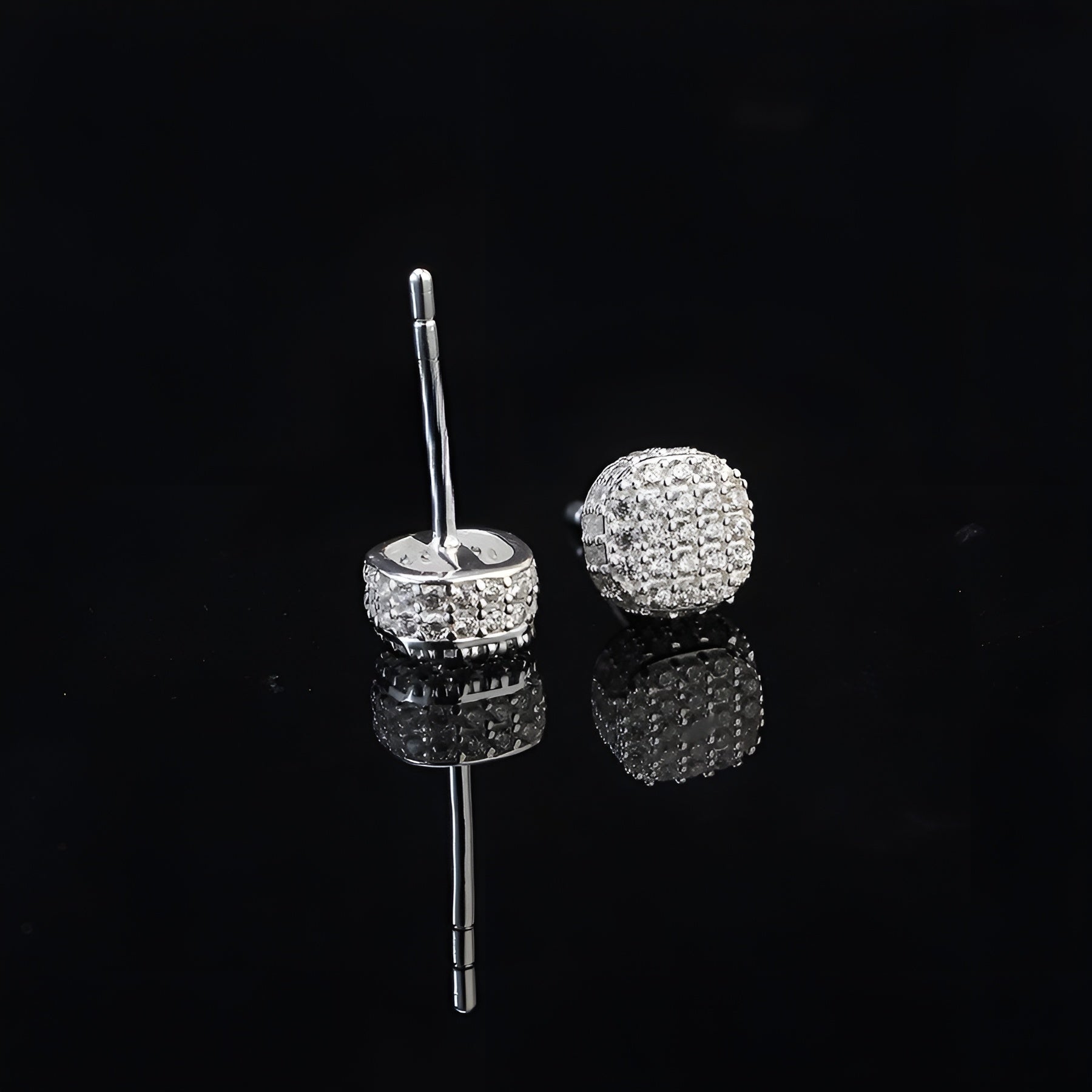 925 Sterling Silver Earrings Stud Men Cz Diamond, Hip Hop Screw Back