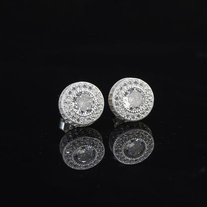 925 sterling silver earrings Stud Women's, Men's 5mm Iced Cz Diamond