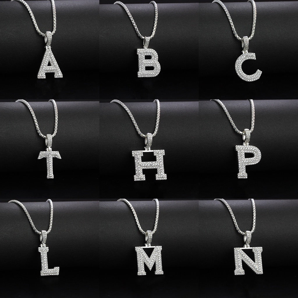 925 Sterling Silver Pendants Men's, Women's, Alphabet Pedants and Necklace