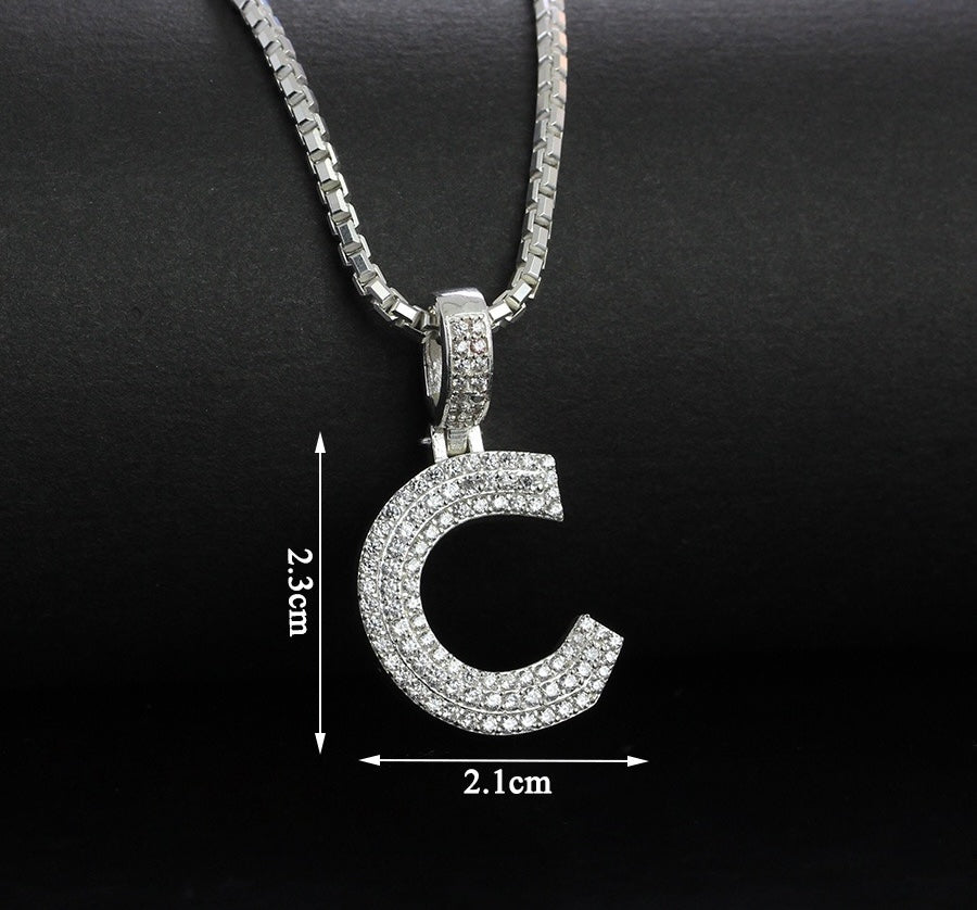 925 Sterling Silver Pendants Men's, Women's, Alphabet Pedants and Necklace