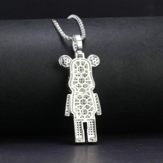 925 sterling silver Pendants Bear full ice out CZ Diamond