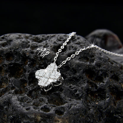 925 Sterling Silver Four Leaf Clover Necklace