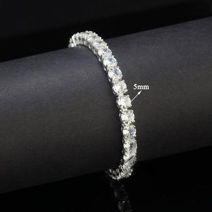 925 sterling silver bracelets Men's, 5mm iced Out Tennis Bracelets