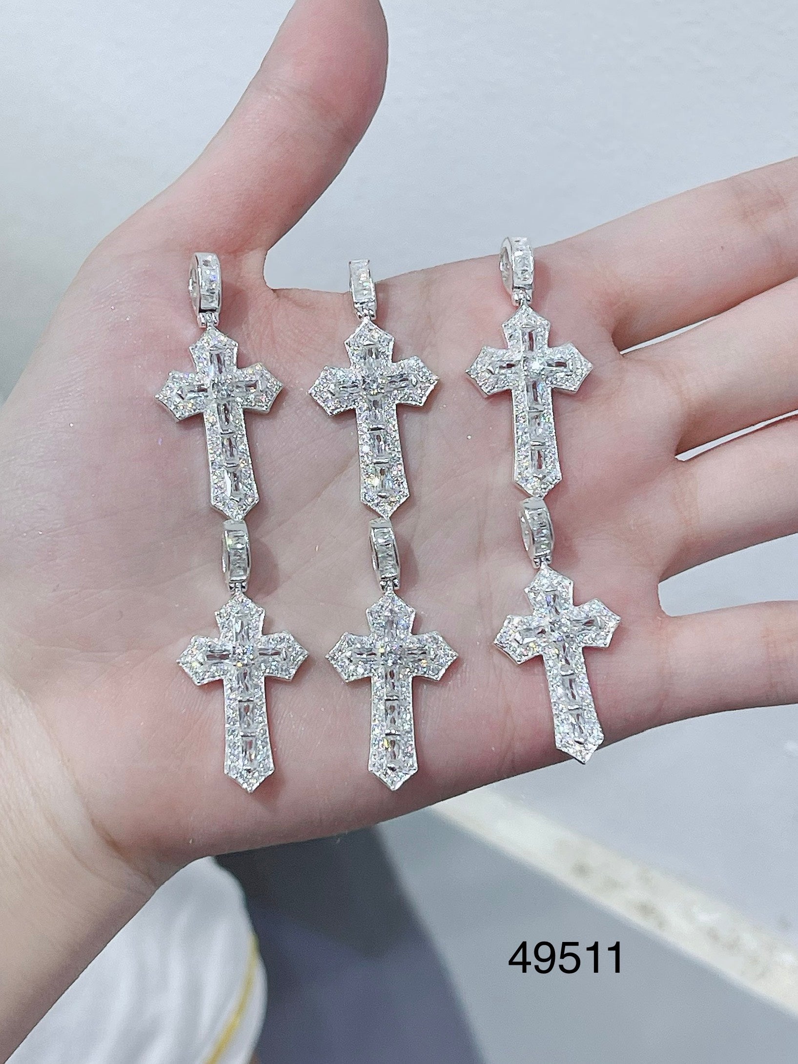 925 sterling silver Pendants Men's, Women's Cross full CZ Diamond