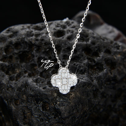 925 Sterling Silver Four Leaf Clover Necklace