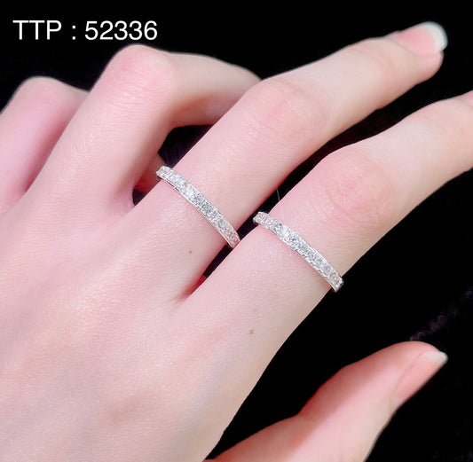 925 Sterling Silver Lady CZ Anniversary Ring 2mm